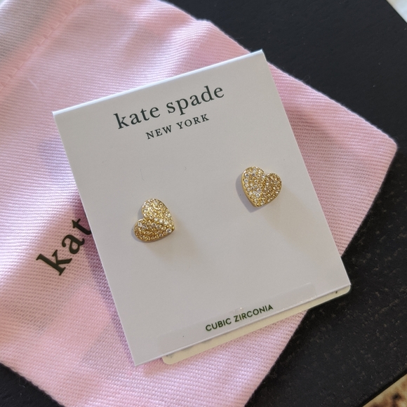 🆕 HP 🎉 Kate Spade Heart To Heart Pavé Mini Studs - Picture 5 of 8